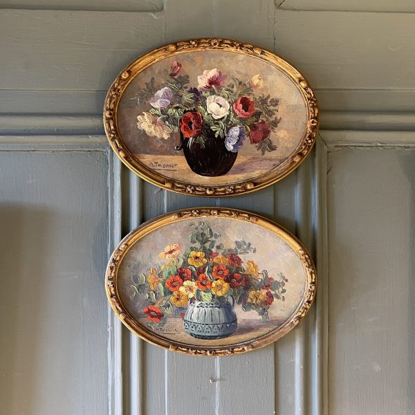 Paire de petits bouquets de fleurs, 14.5 cm x 19.5 cm