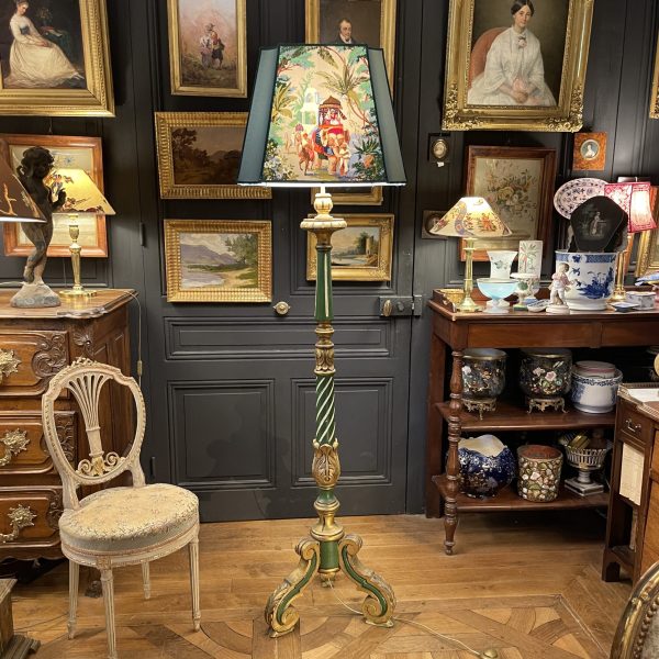 Tripod Floor Lamp In Painted Wood, Height 181 Cm