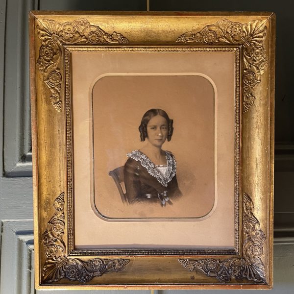 Portrait de dame  de Sophie-Clémence De Lacazette daté 1846
