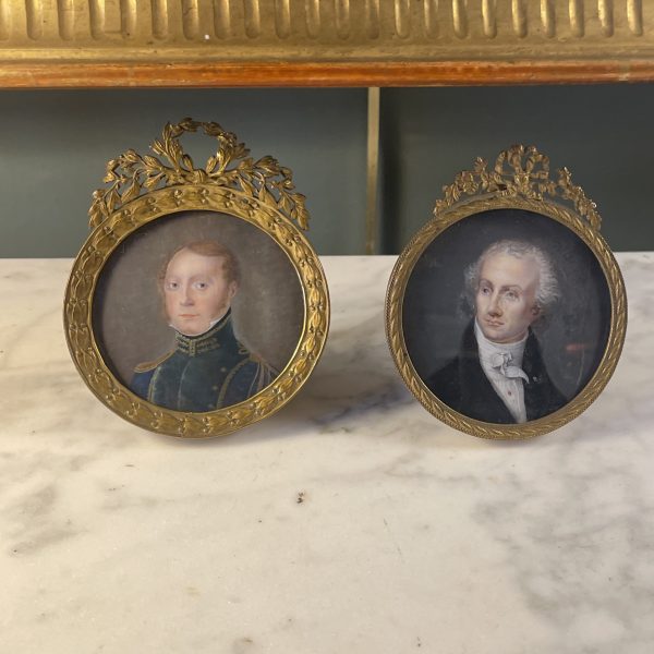 Deux portraits miniatures XIXème