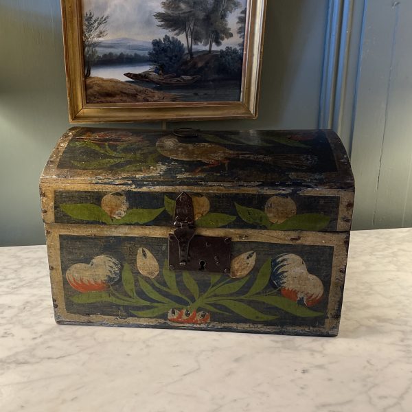 Coffret Normand en bois peint XIXème