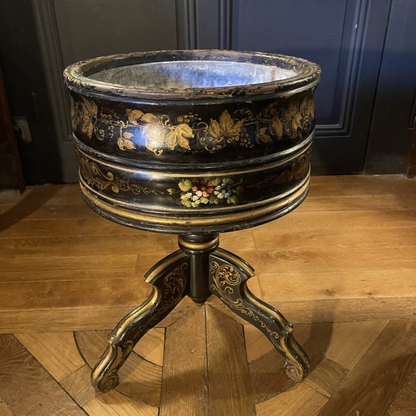 Jardinière en bois noirci et peint époque Napoléon III N°2