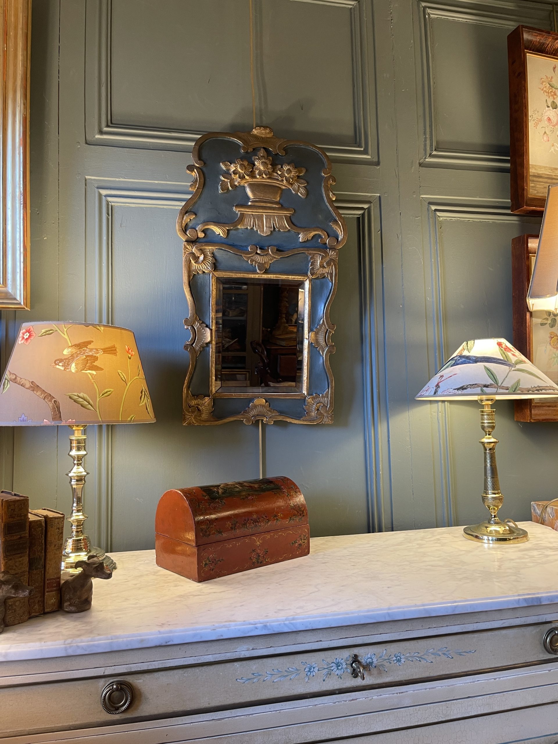 Ponvianne Antiquités miroir à fronton 12