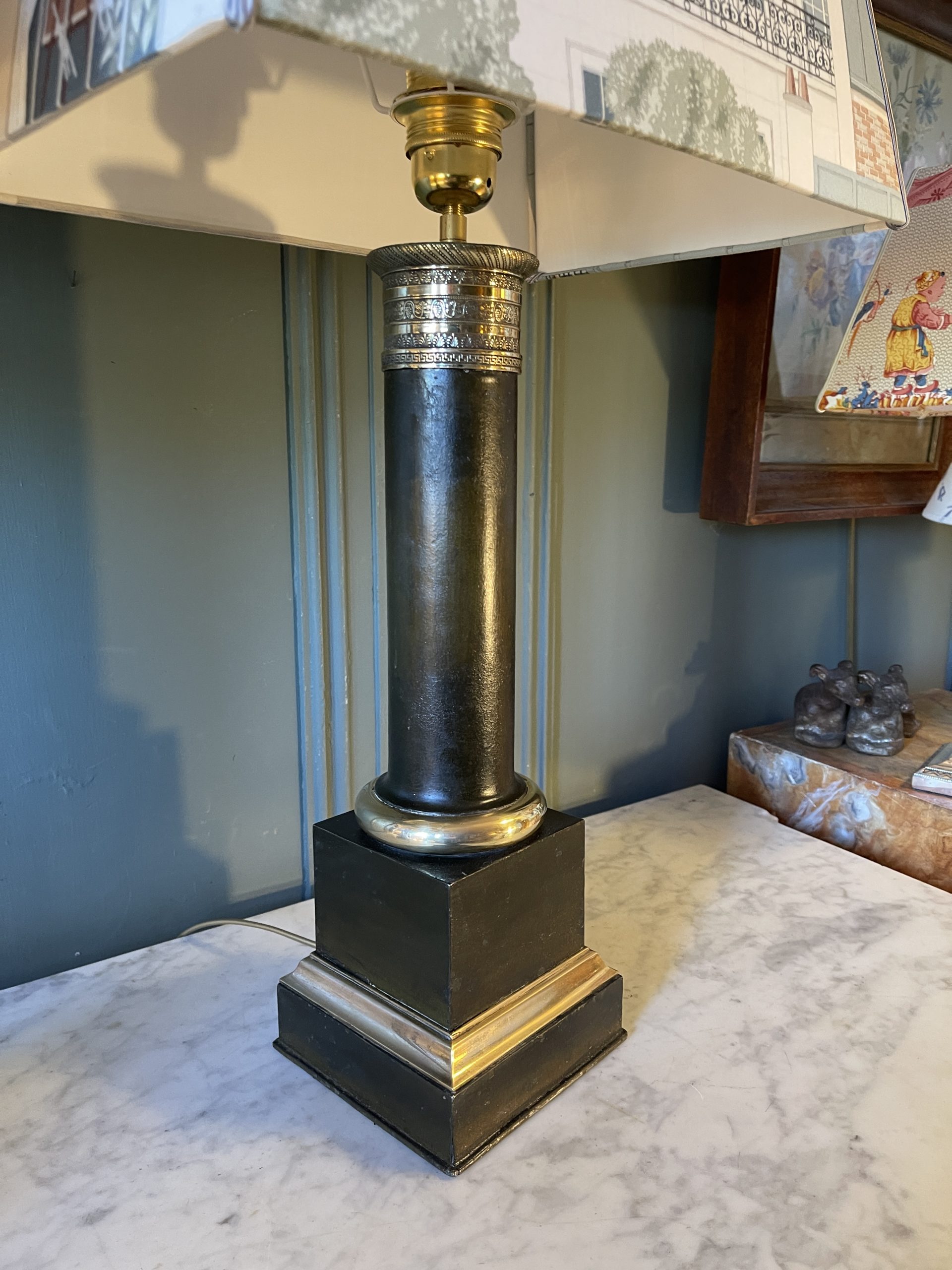 Ponvianne Antiquités paire de lampe Carcel 7