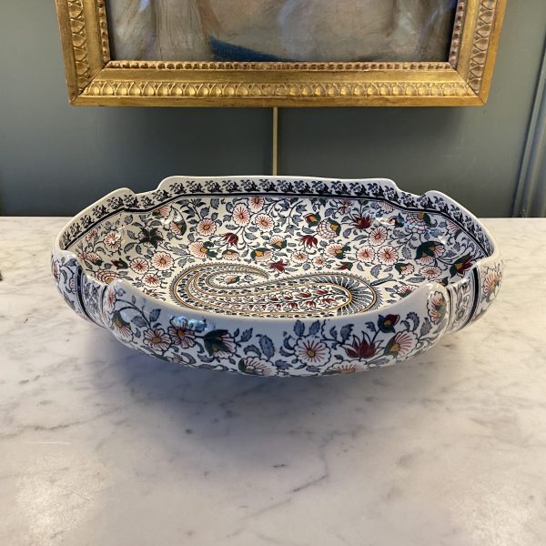 Plat en faïence de Gien motif cachemire