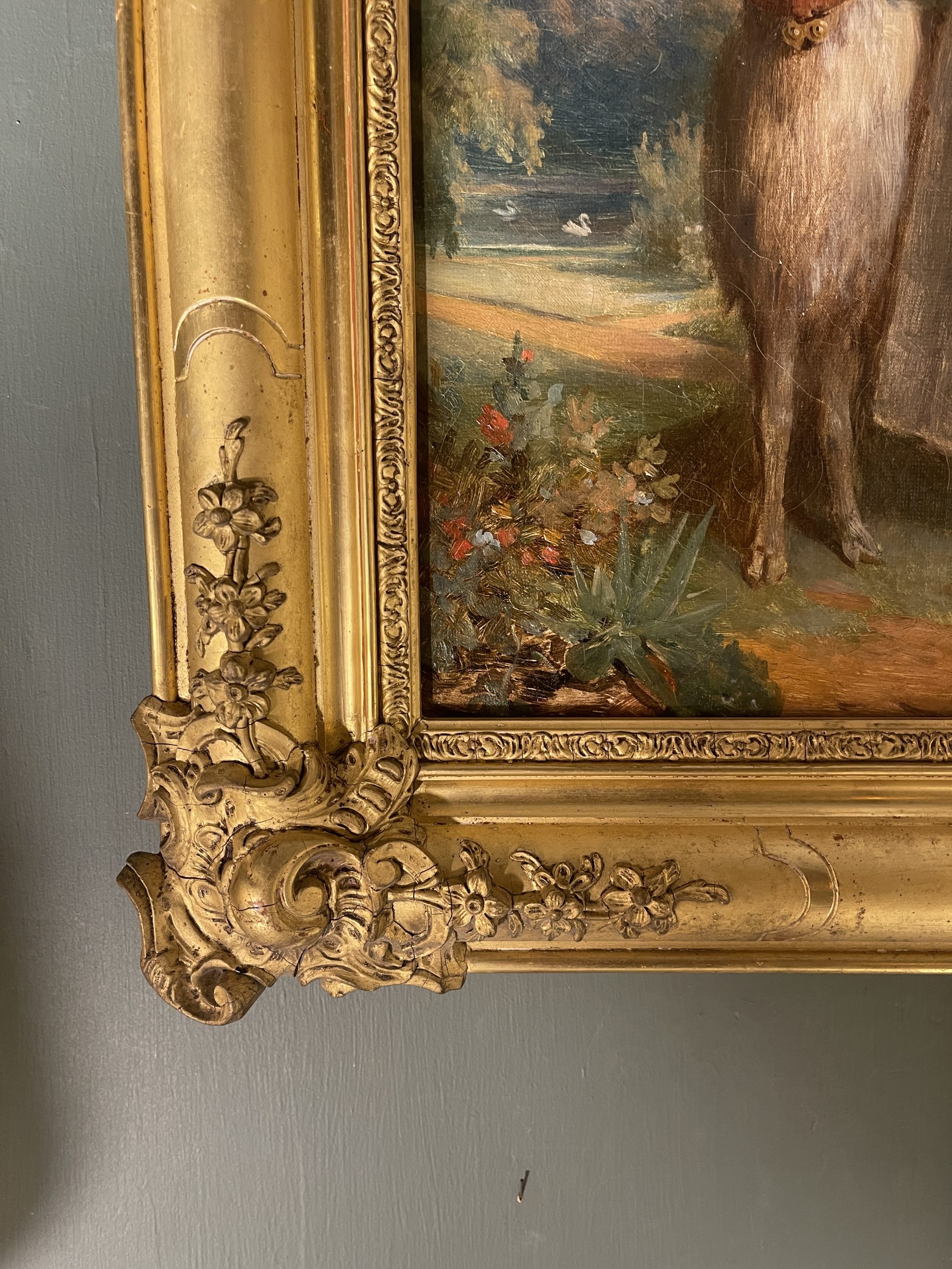 Ponvianne Antiquités portrait fille chèvre 6