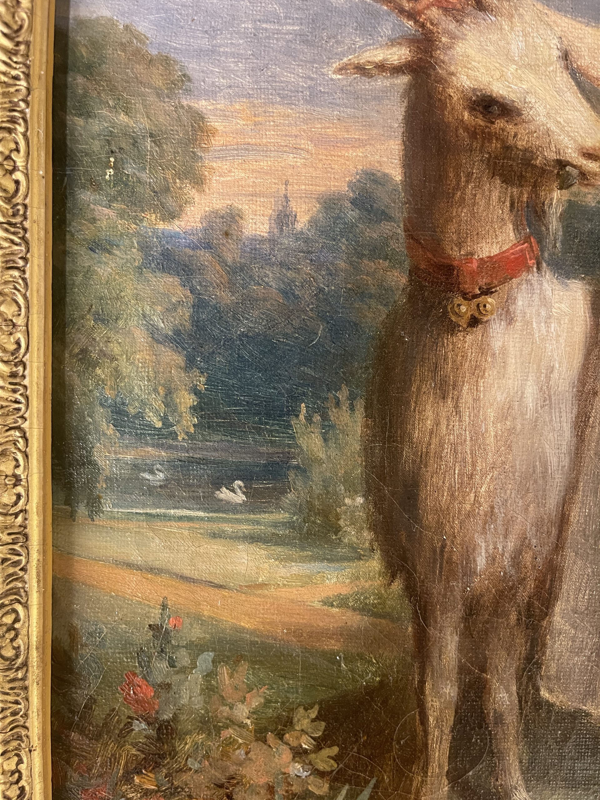 Ponvianne Antiquités portrait fille chèvre 9