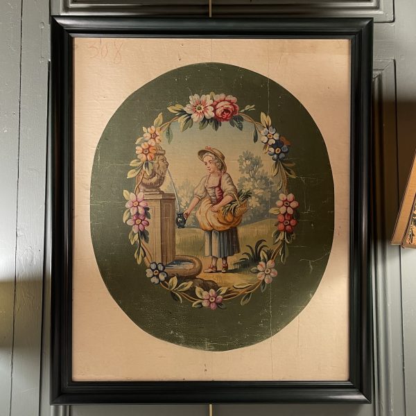 A la fontaine, carton d'Aubusson XIXème