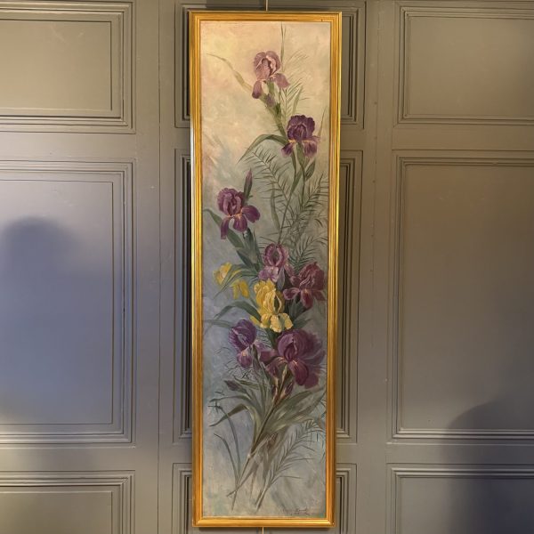 Important tableau d'iris daté 1903