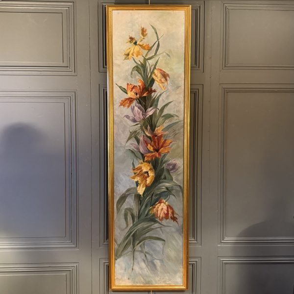 Important Painting Of Lilies Dated 1903