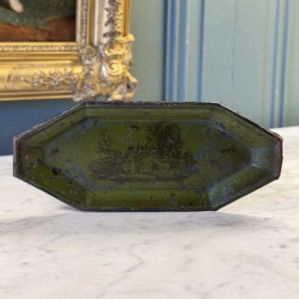 Painted Sheet Metal Snuff Tray, Restoration Period, 19th Century
