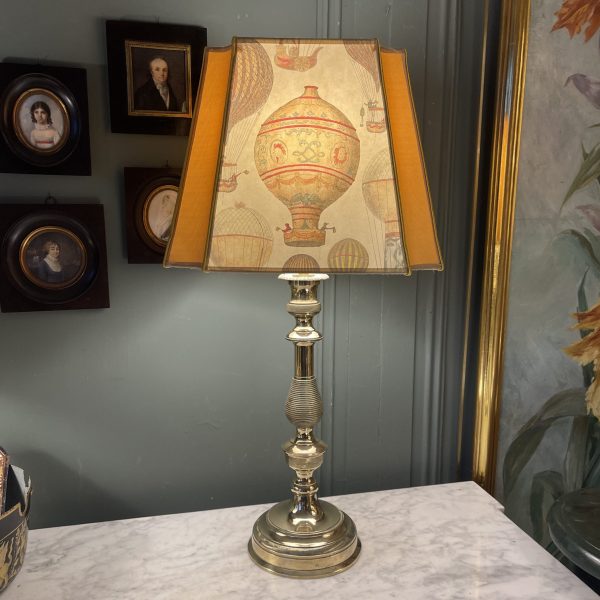 Large 19th-century Chiseled Bronze Lamp, 58 Cm High