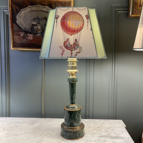Lampe Carcel en tôle peinte XIXème, hauteur 70 cm