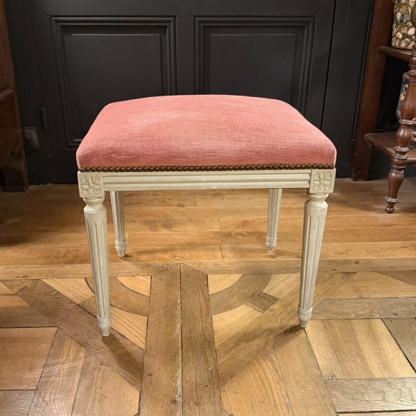 Tabouret en bois peint de style Louis XVI
