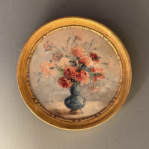 Bouquet de fleurs, aquarelle datée 1930