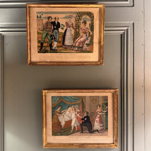 Paire de gravures XIXème, le mariage