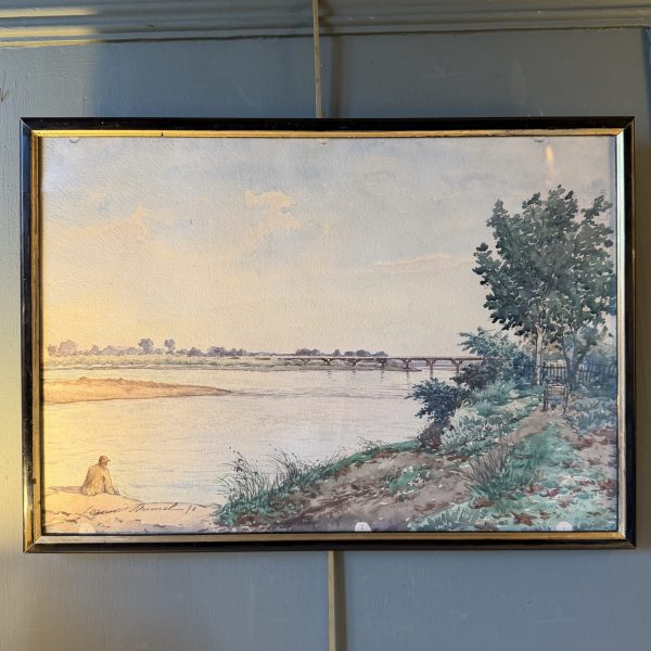 On The Banks Of The Rhône, Watercolor Dated 1894
