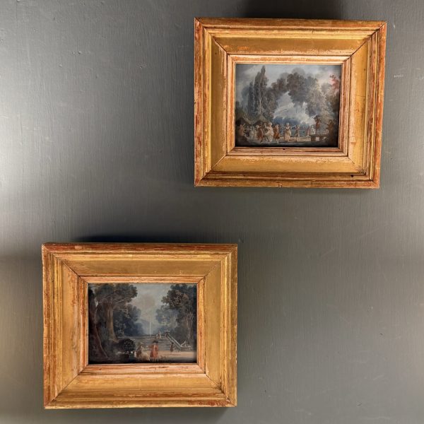 Paire de gouaches XVIIIème