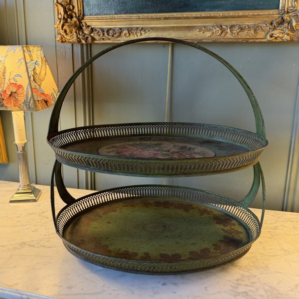 Plateau double en tôle peinte