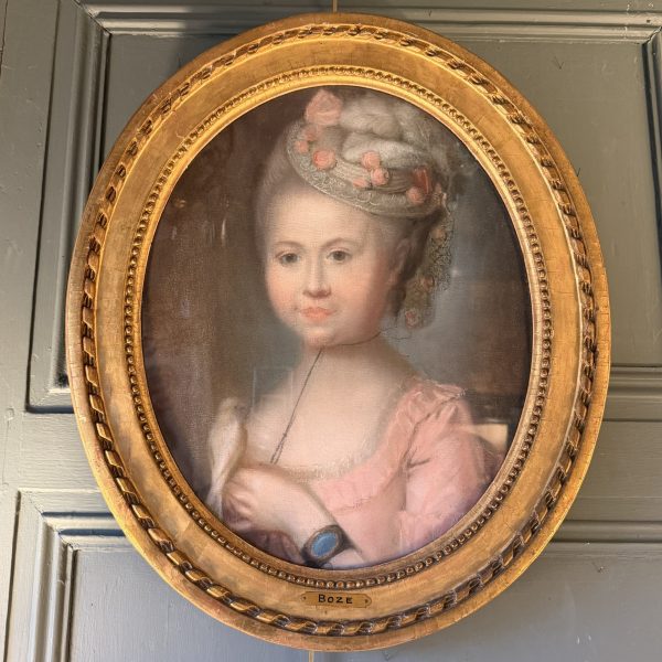 Portrait de dame à l'oiseau, début XIXème