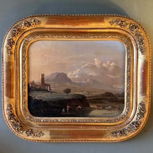 Paysage animé XIXème, l'Italie