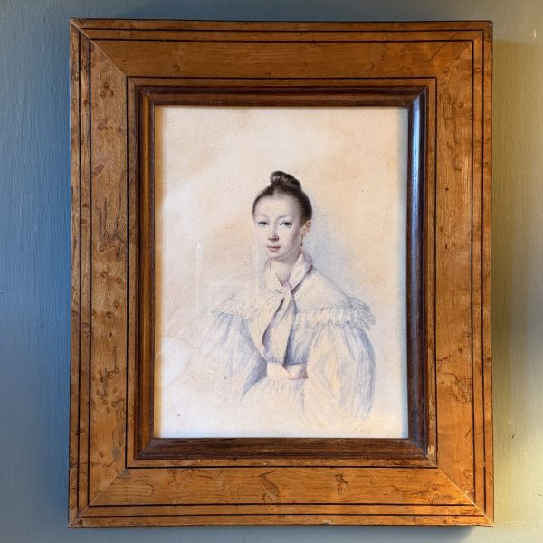 Portrait de jeune fille, dessin daté 1837