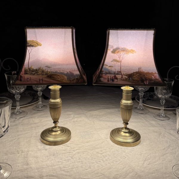 Paire de lampes de table sans fil "La baie de Naples", Hauteur 35 cm