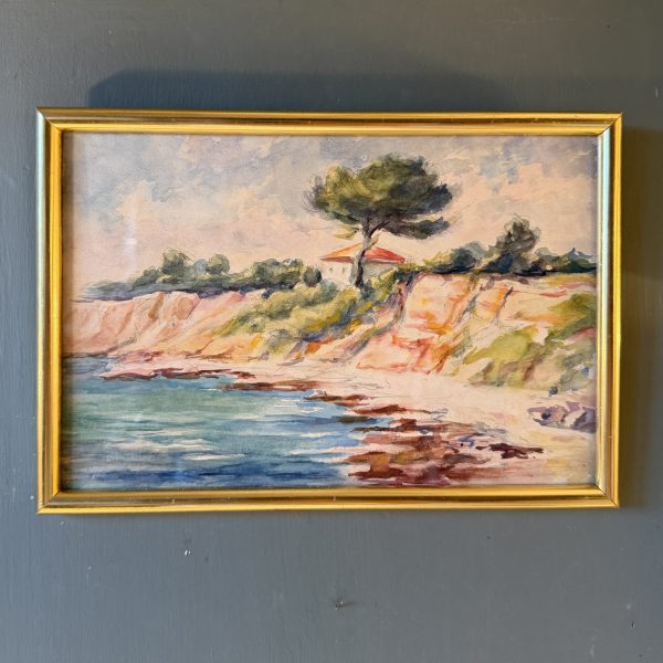 Bord de mer, aquarelle début XXème n°6