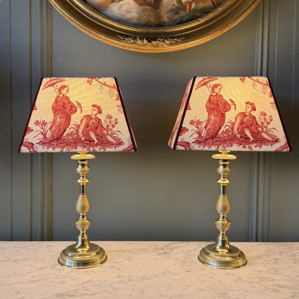 Paire de lampes en bronze XIXème, Hauteur 44 cm