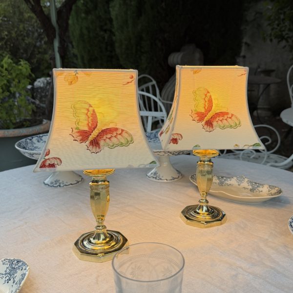 Pair Of Cordless Table Lamps, Height 33 Cm