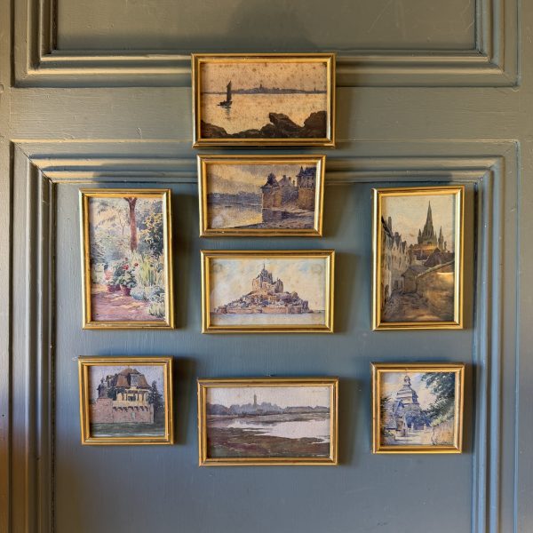 Series Of Eight Watercolors By Victor Cuguen: Brittany And Normandy.