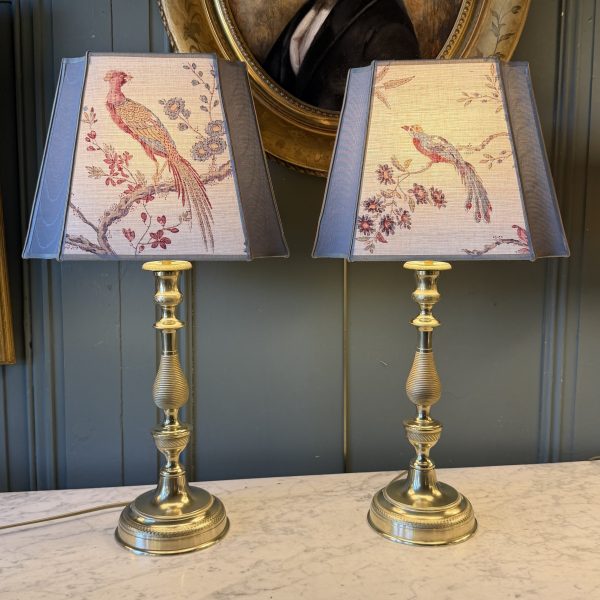 Grande paire de lampes en bronze XIXème, Hauteur 59 cm