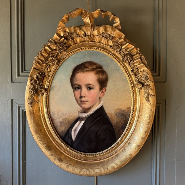 Portrait d'un jeune garçon par François-Gabriel Lépaulle, daté 1849