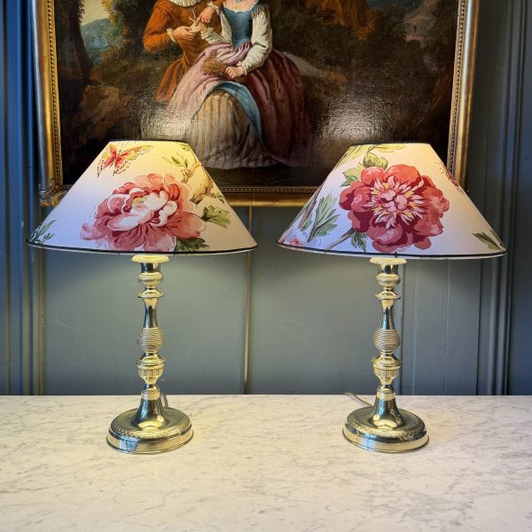 Paire de lampes en bronze, Hauteur 41,5 cm